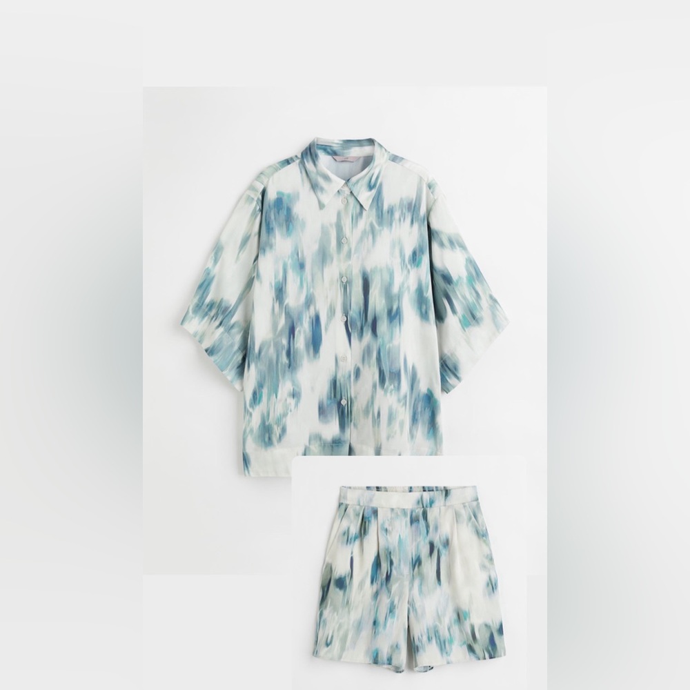 H&M 2 piece satin short set